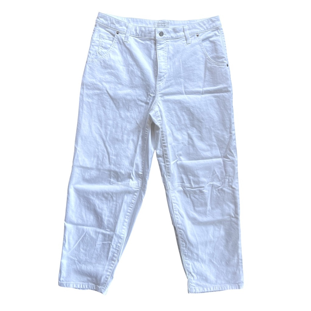 New Banana Republic white barrel jeans